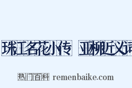 珠江名花小传·亚柳近义词是什么意思的图片